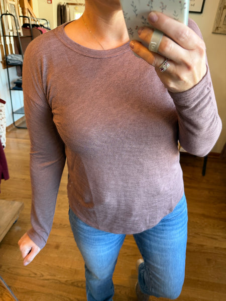 Heathered Plum Brushed Sweater