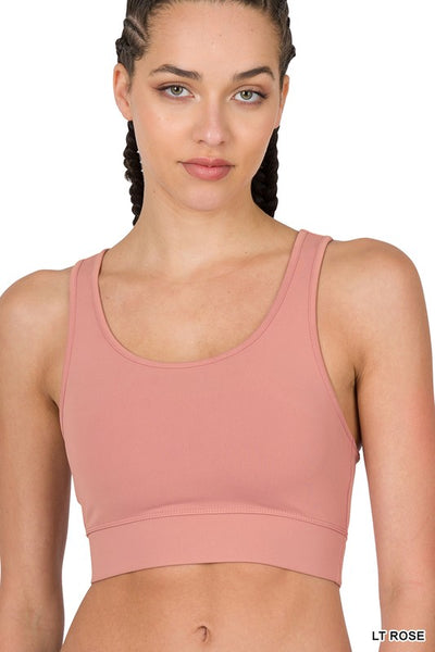 Light Rose Athletic Racerback Padded Bralette