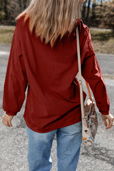 Corded Crew in Dark Cherry