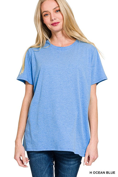 Cotton Boyfriend Tee in Ocean Blue