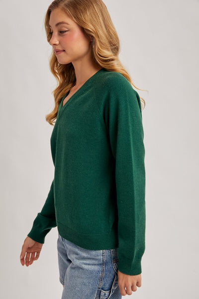 Hunter Green V-Neck Sweater