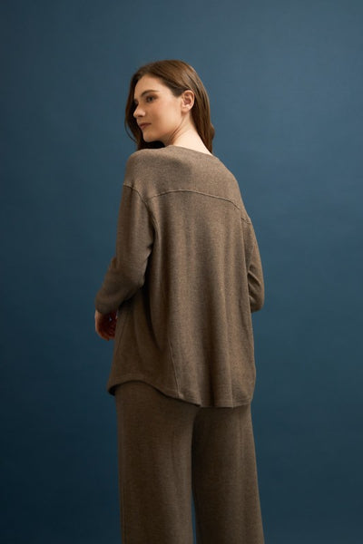 Mocha Cashmere Brushed Sweater