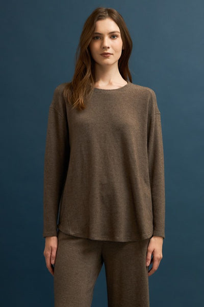 Mocha Cashmere Brushed Sweater