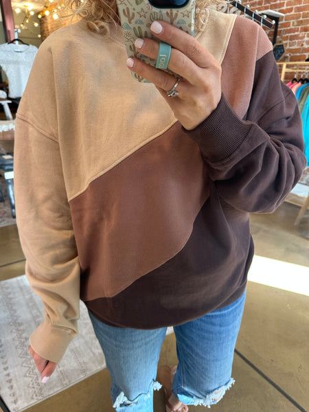 Espresso Color Fade Stripe Sweater