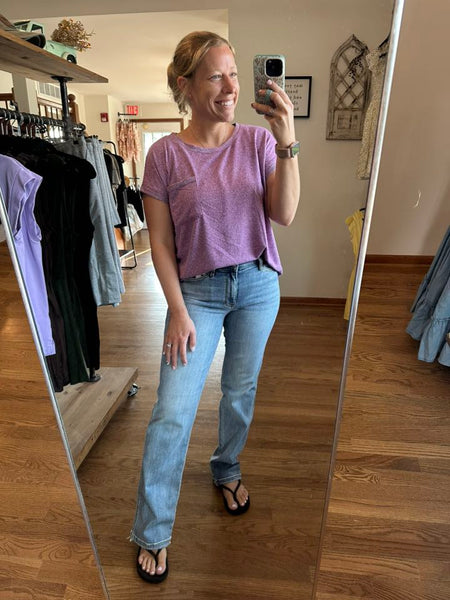 Melange Hacci Pocket Tee in Light Plum