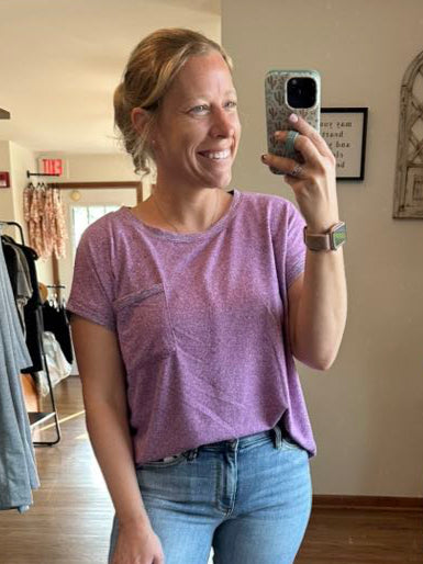 Melange Hacci Pocket Tee in Light Plum