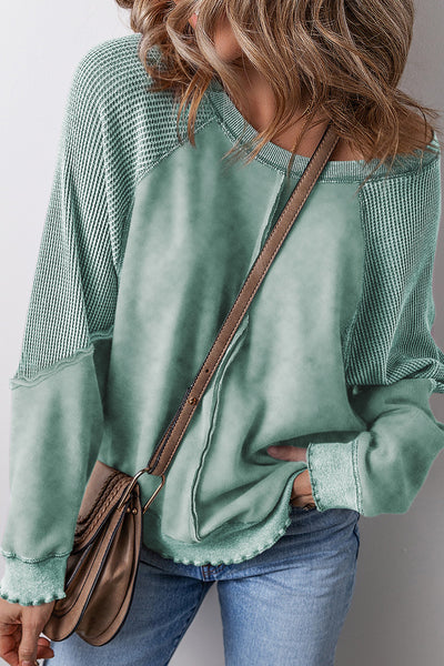 Mineral Blue Raglan Sleeve Sweatshirt