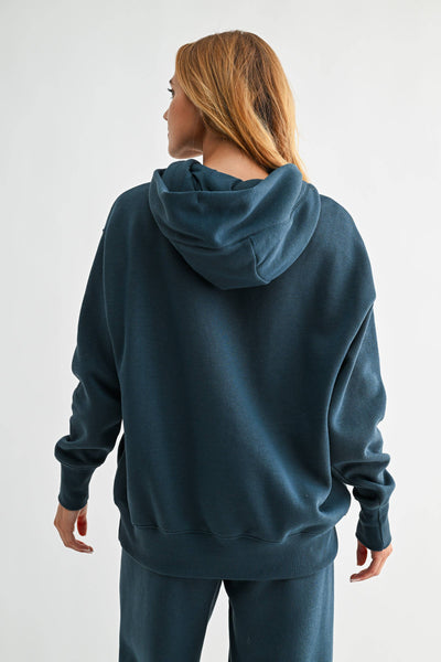 Midnight Navy Cloud Walk Pullover Fleece Hoodie