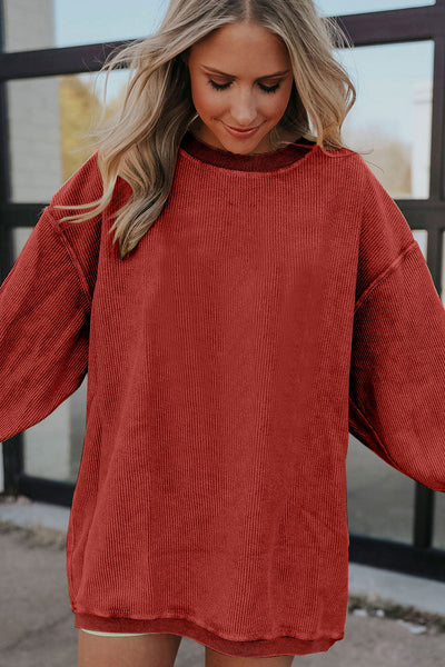 Corded Crew in Dark Cherry