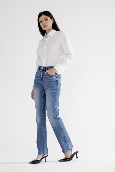Mica High-Rise Tummy Tuck Slim Straight Jeans