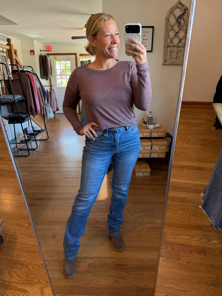 Heathered Plum Brushed Sweater