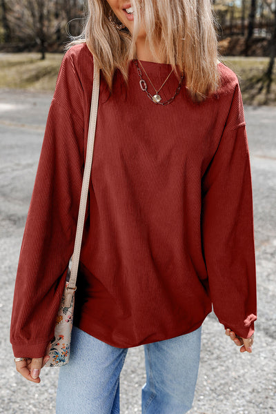 Corded Crew in Dark Cherry