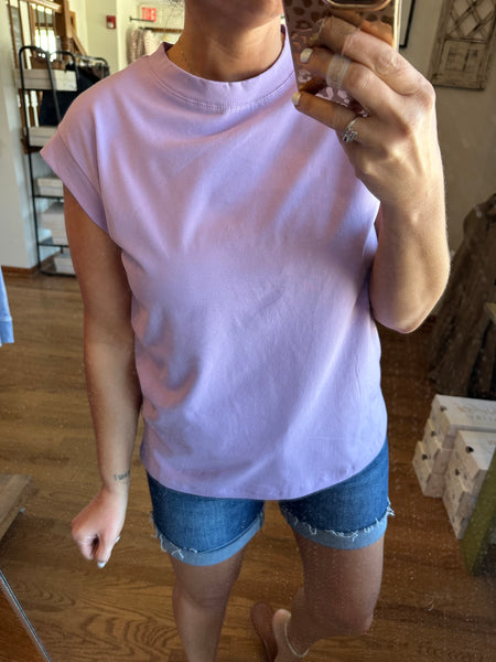 Lilac Capped Sleeve Tee