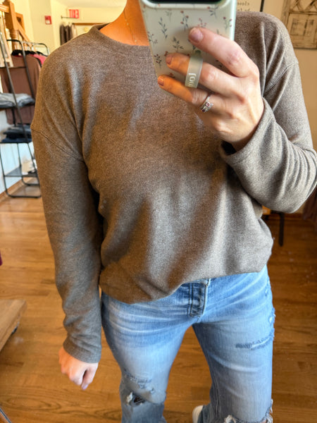 Mocha Cashmere Brushed Sweater