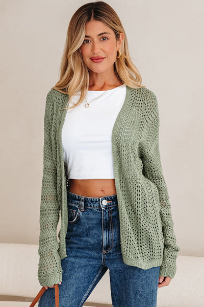 Sage Scalloped Edge Cardigan