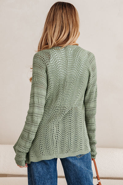 Sage Scalloped Edge Cardigan