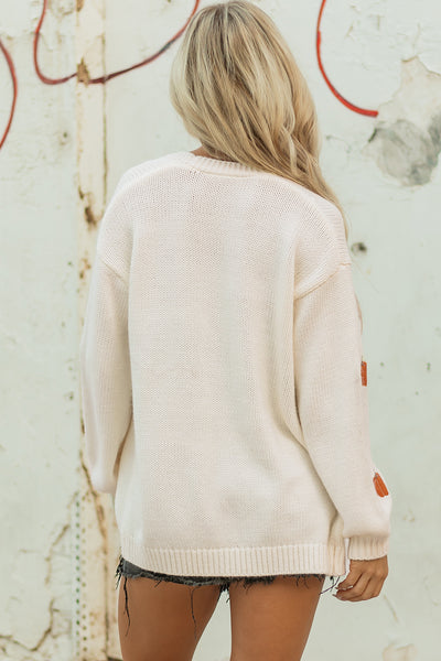 Chunky Pumpkin Open Front Cardigan