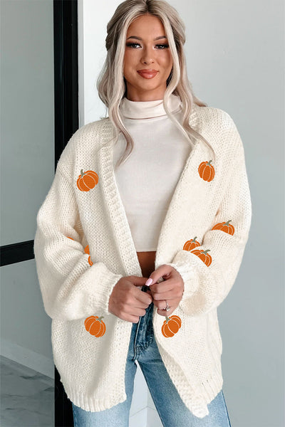 Chunky Pumpkin Open Front Cardigan