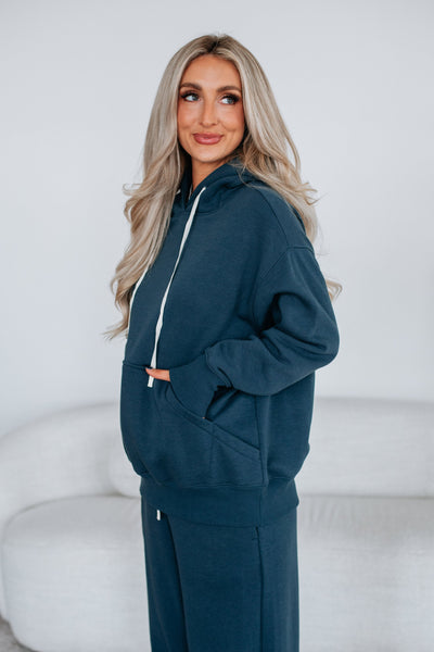 Midnight Navy Cloud Walk Pullover Fleece Hoodie
