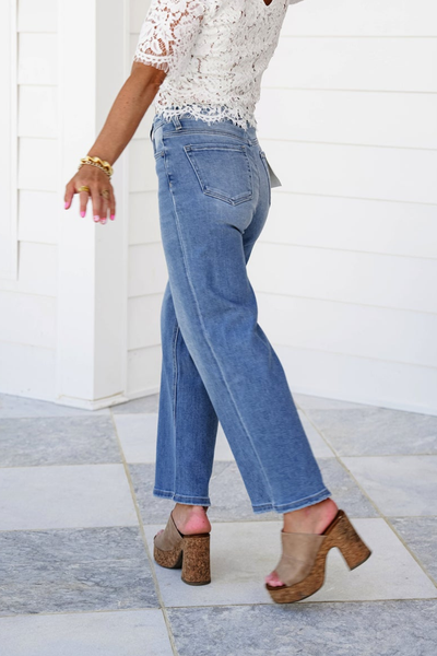 Lovervet Sloane High-Rise Ankle Wide Jeans