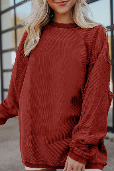 Corded Crew in Dark Cherry