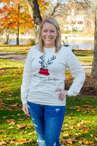 Reindeer Spotted Sparrow Long Sleeve Tee