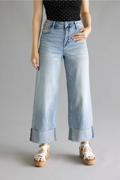 Risen Allie Slouchy Cropped Wide Leg Jeans