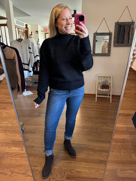 Black Cable Knit Sweater