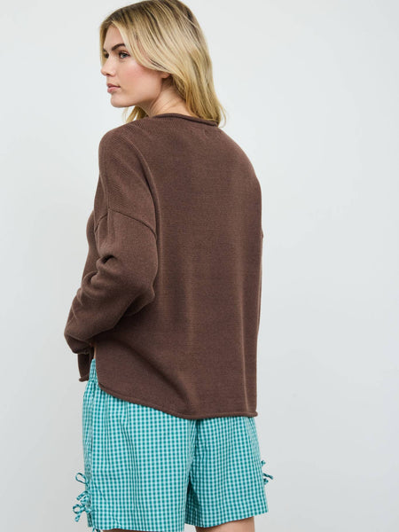 Chocolate Puppy Crewneck Pullover Sweater