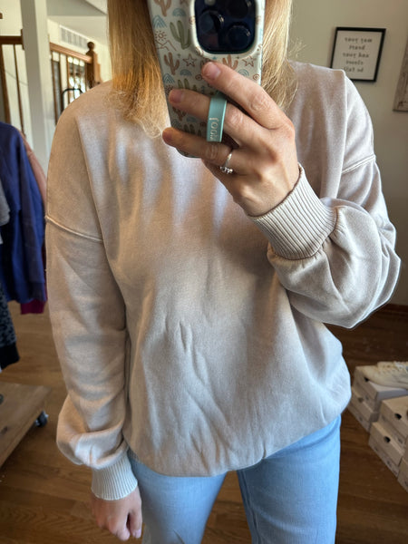 Sleet Acid Washed Fleece Oversized Pullover