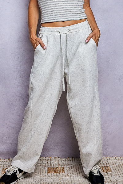 Heather Grey Relaxed Fit Drawstring Sweatpants