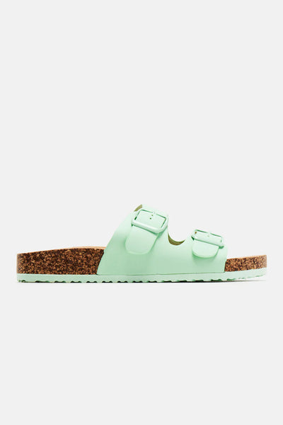 Audrina Buckle Sandals in Mint