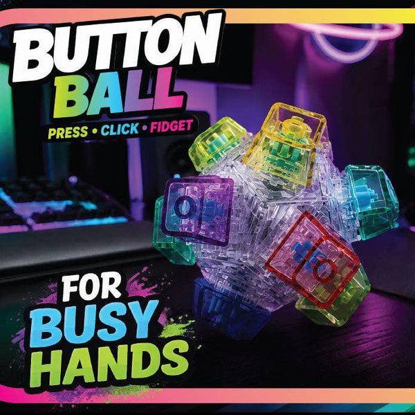 Fidget Button Ball Silicone Sensory Stress Toy