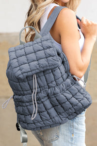 Dusk Blue Quilted Puffer Backpack