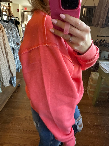 Coral Crewneck Sweatshirt