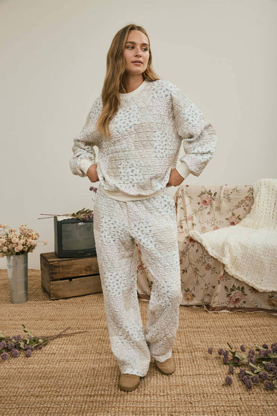 Cream Multi-Floral Patchwork Long Sleeve Top