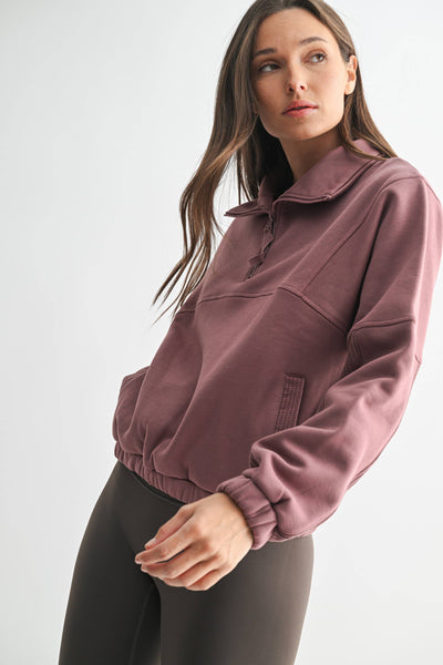 Rose Taupe Tundra Thermal Half-Zip
