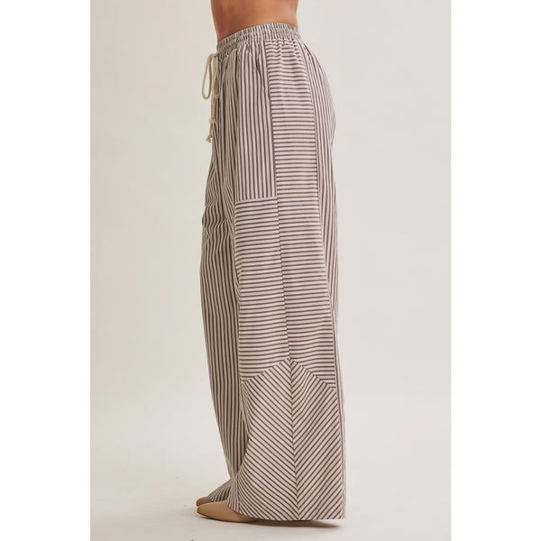 Coffee Stripe Wide Leg Pants