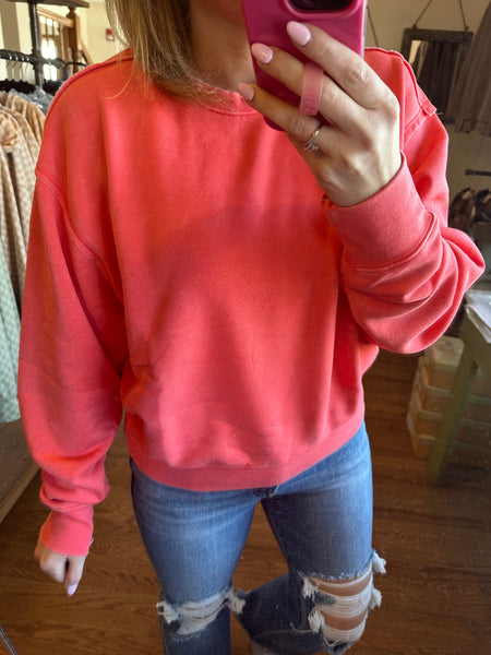 Coral Crewneck Sweatshirt