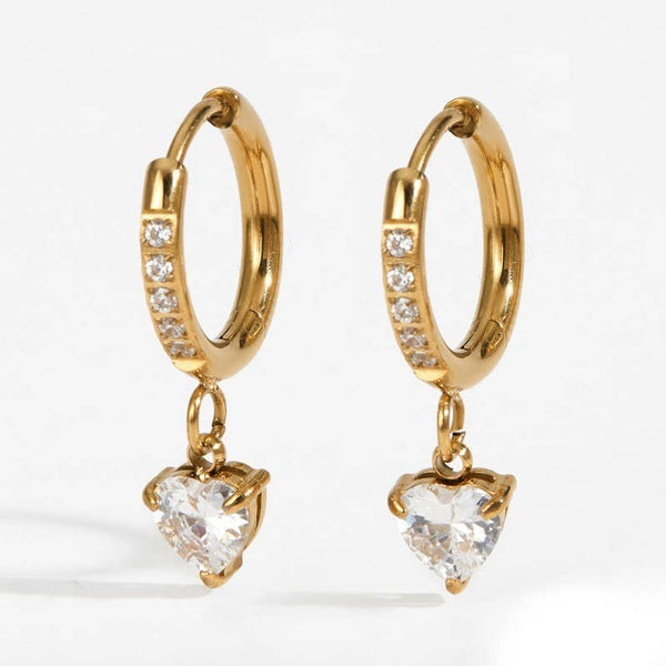 18K Stainless Steel Tarnish Free Crystal Earrings