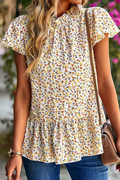 Ivory Floral Babydoll Blouse