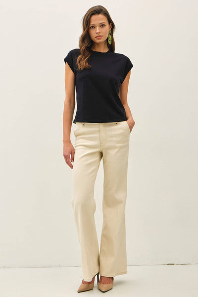 Cap Sleeve Crewneck Tee - More Colors!