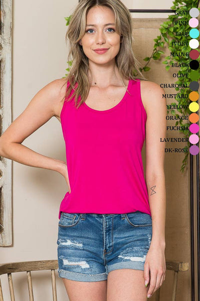 Fuchsia Back Twisted Tank Top