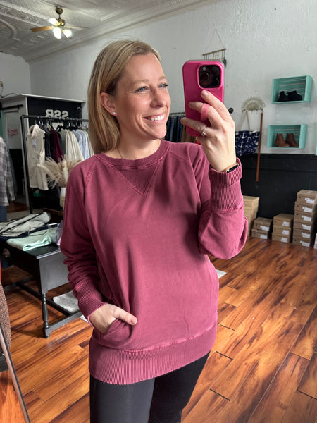 Cabernet French Terry Pocket Pullover