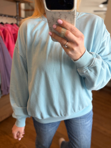 Caribbean Blue Mineral Washed Sweatshirt