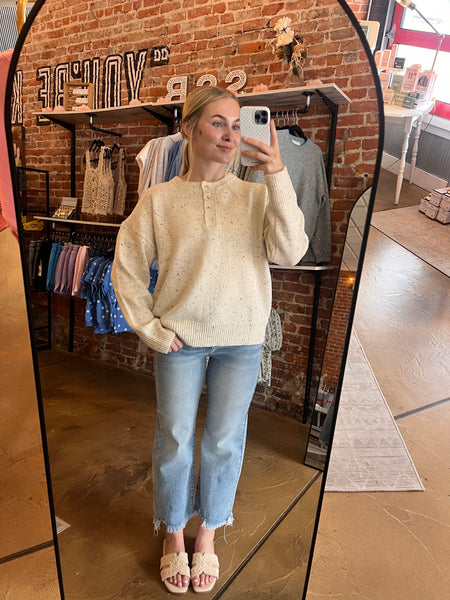 Oreo Milkshake Slouchy Henley Sweater