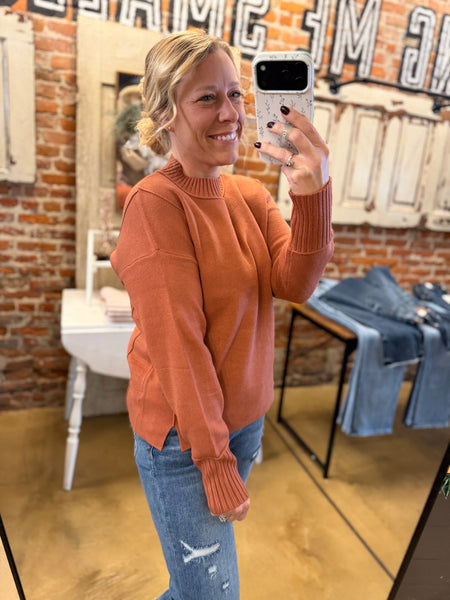 Copper Mockneck Sweater