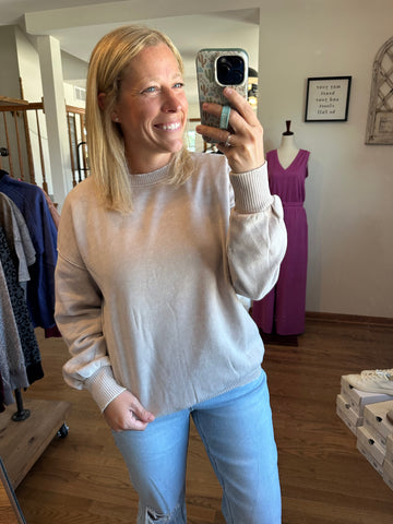 Sleet Acid Washed Fleece Oversized Pullover