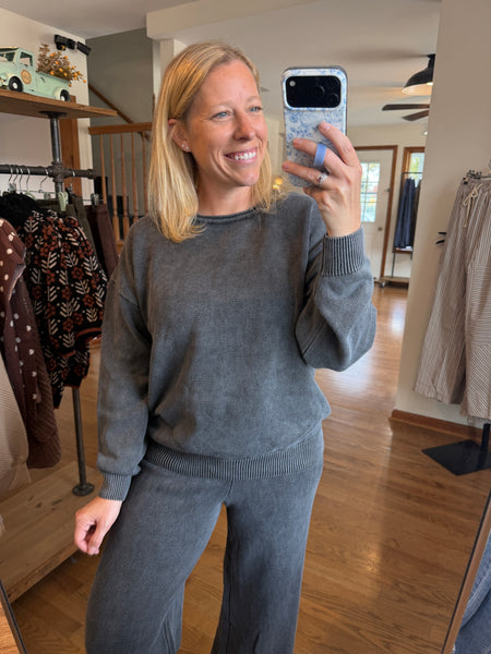 Black Vintage Wash Sweater