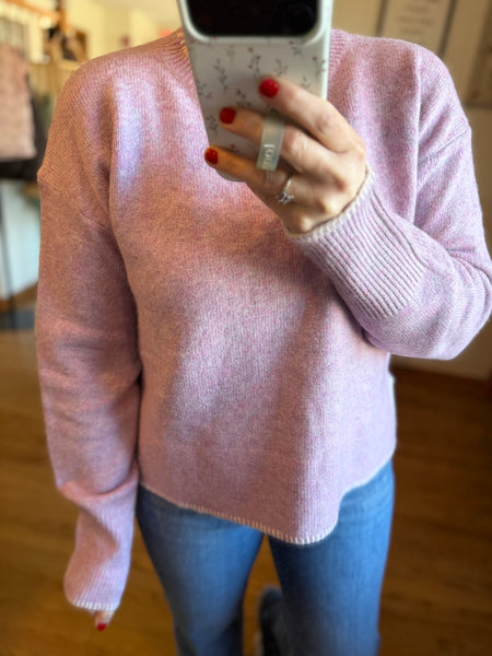 Mulberry Sweater With Stitching